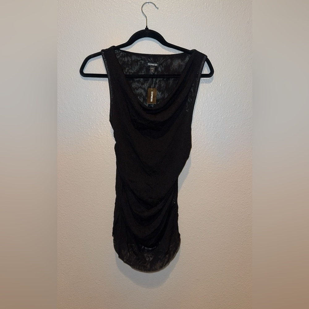 Express scrunchy semi mesh top